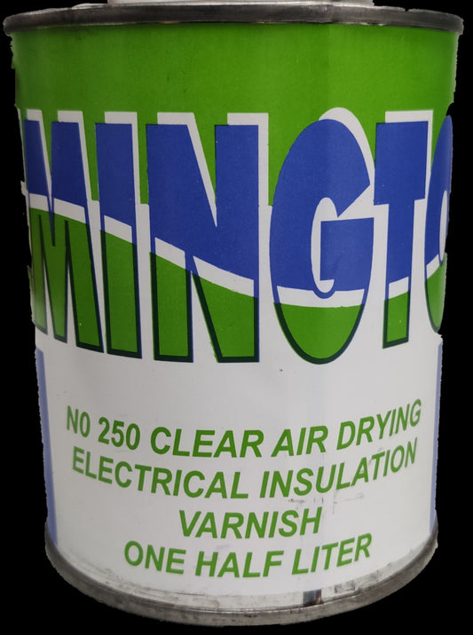 Can of clear electrical varnish Remington No 250 clear air drying electrical insulation varnish