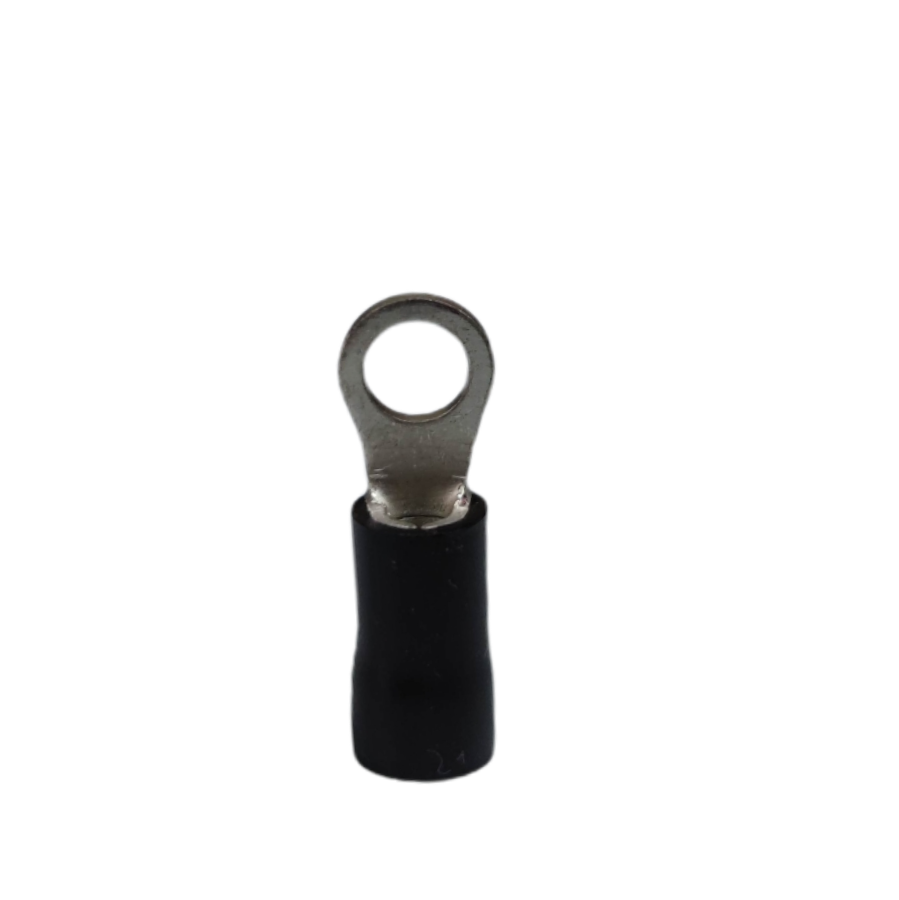 Ring type terminal lugs for wiring, featuring durable insulation and a sturdy metal connector