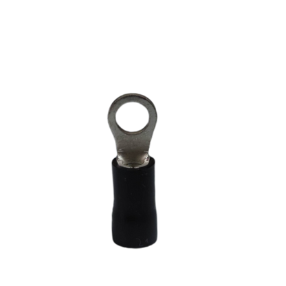 Ring type terminal lugs for wiring, featuring durable insulation and a sturdy metal connector