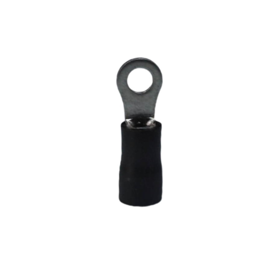 Ring type terminal lugs for wiring made of durable metal with a protective coating