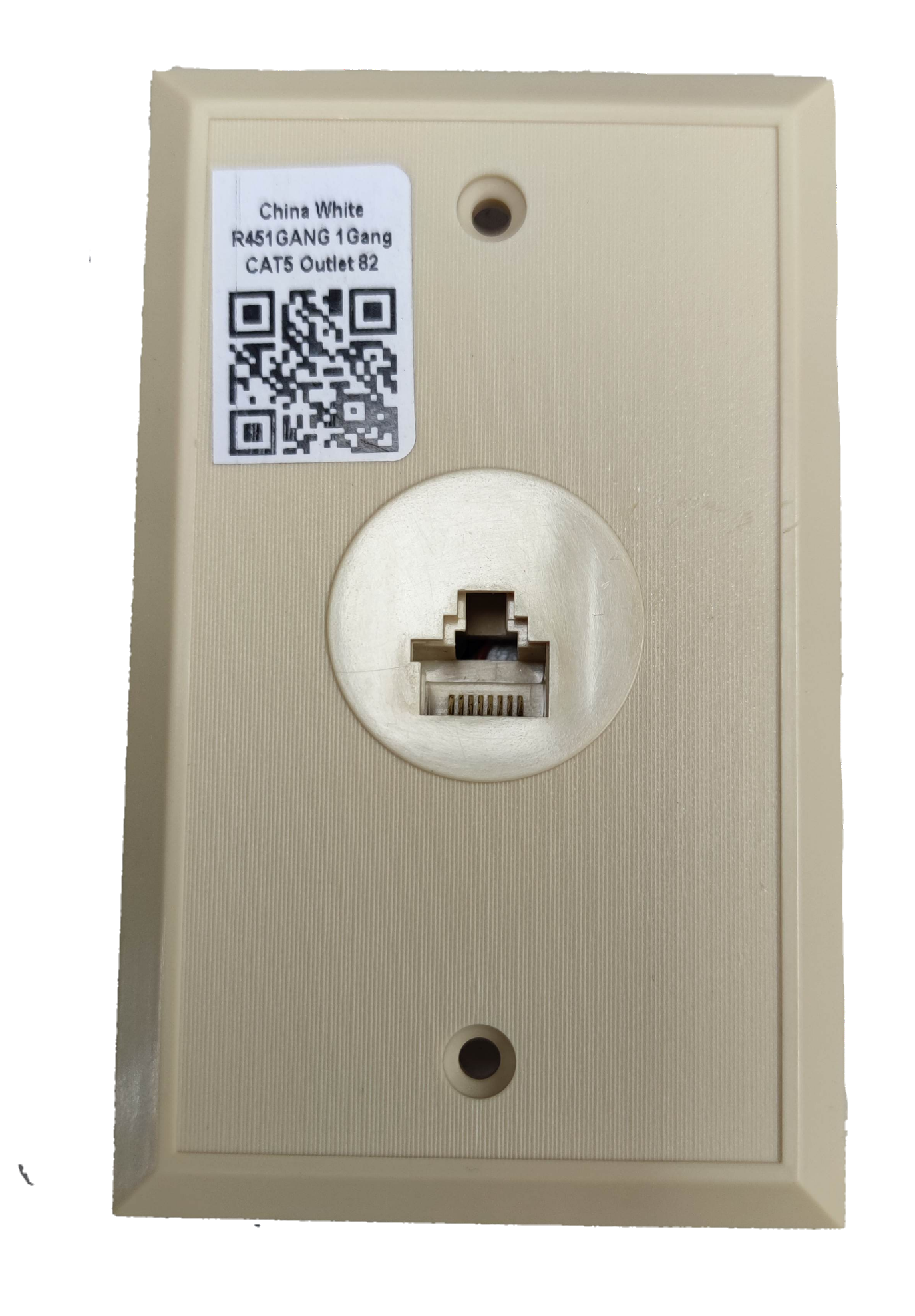 Taiwan made RJ45 wall socket for ethernet with beige plastic cover and single port