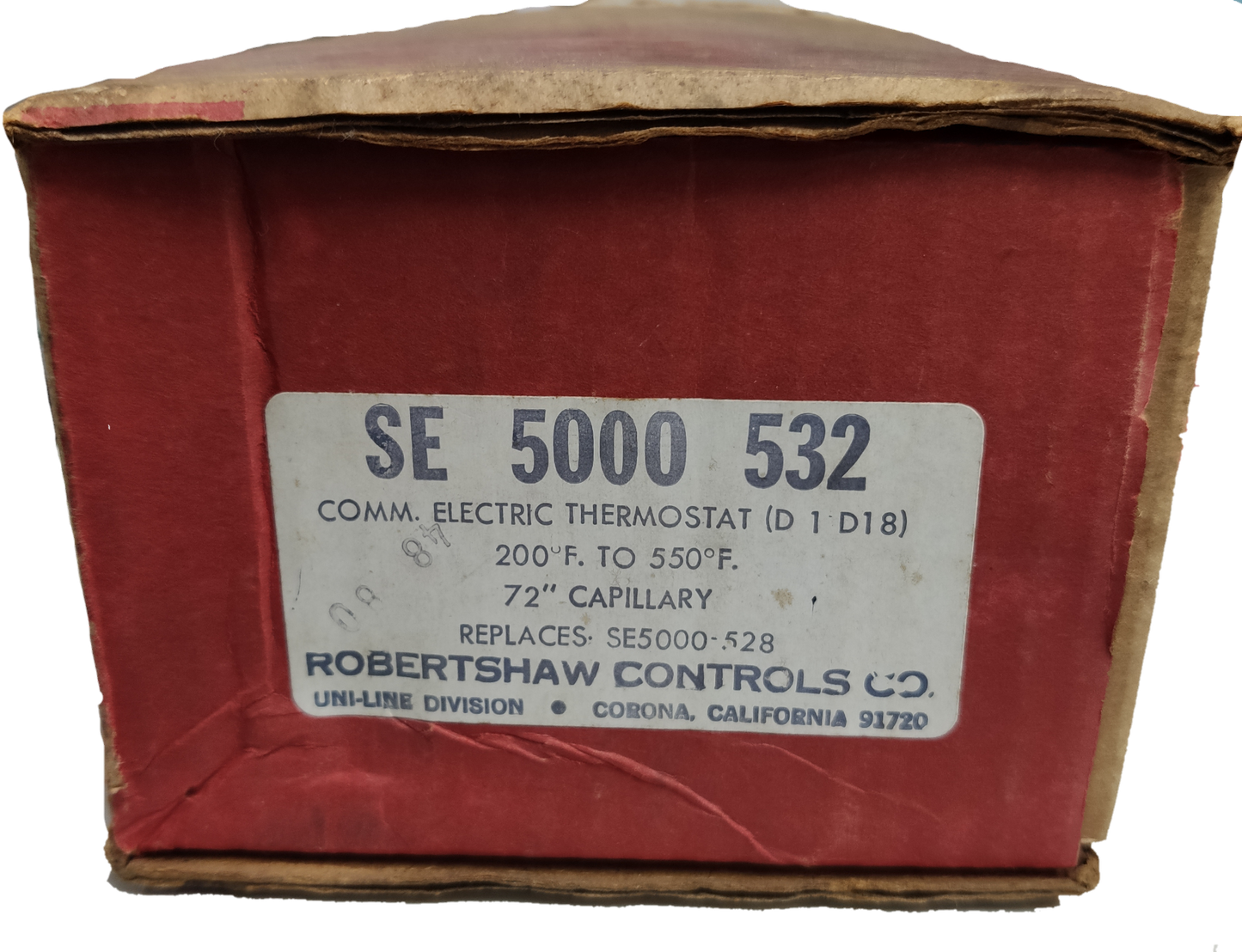 Robertshaw Thermostat 200F to 550F in original red packaging with product label and specifications