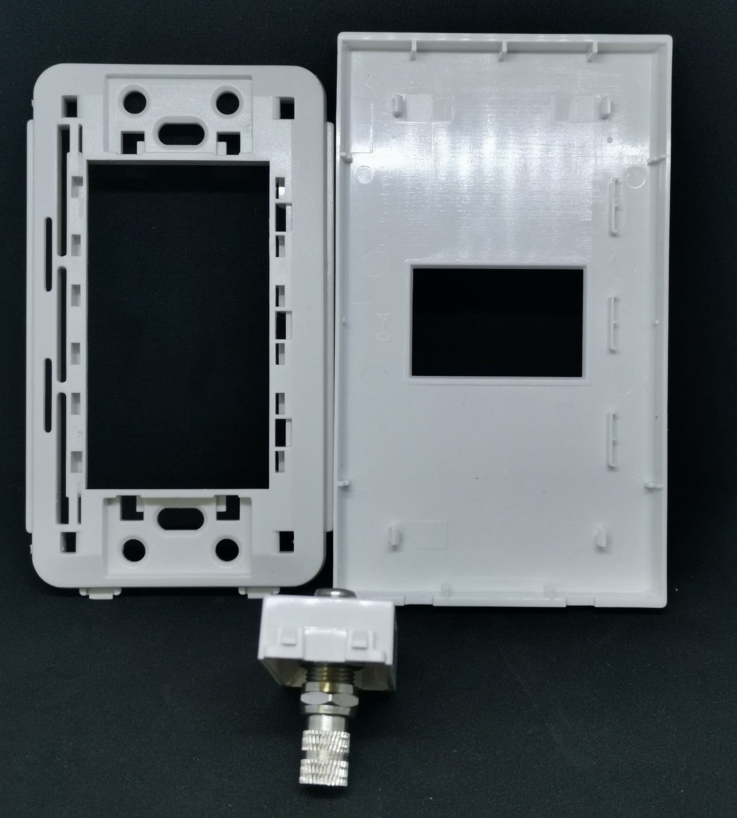 Royu 1 Gang F Jack Thread Type Outlet white wall plate mounting bracket and coax F connector for cable
