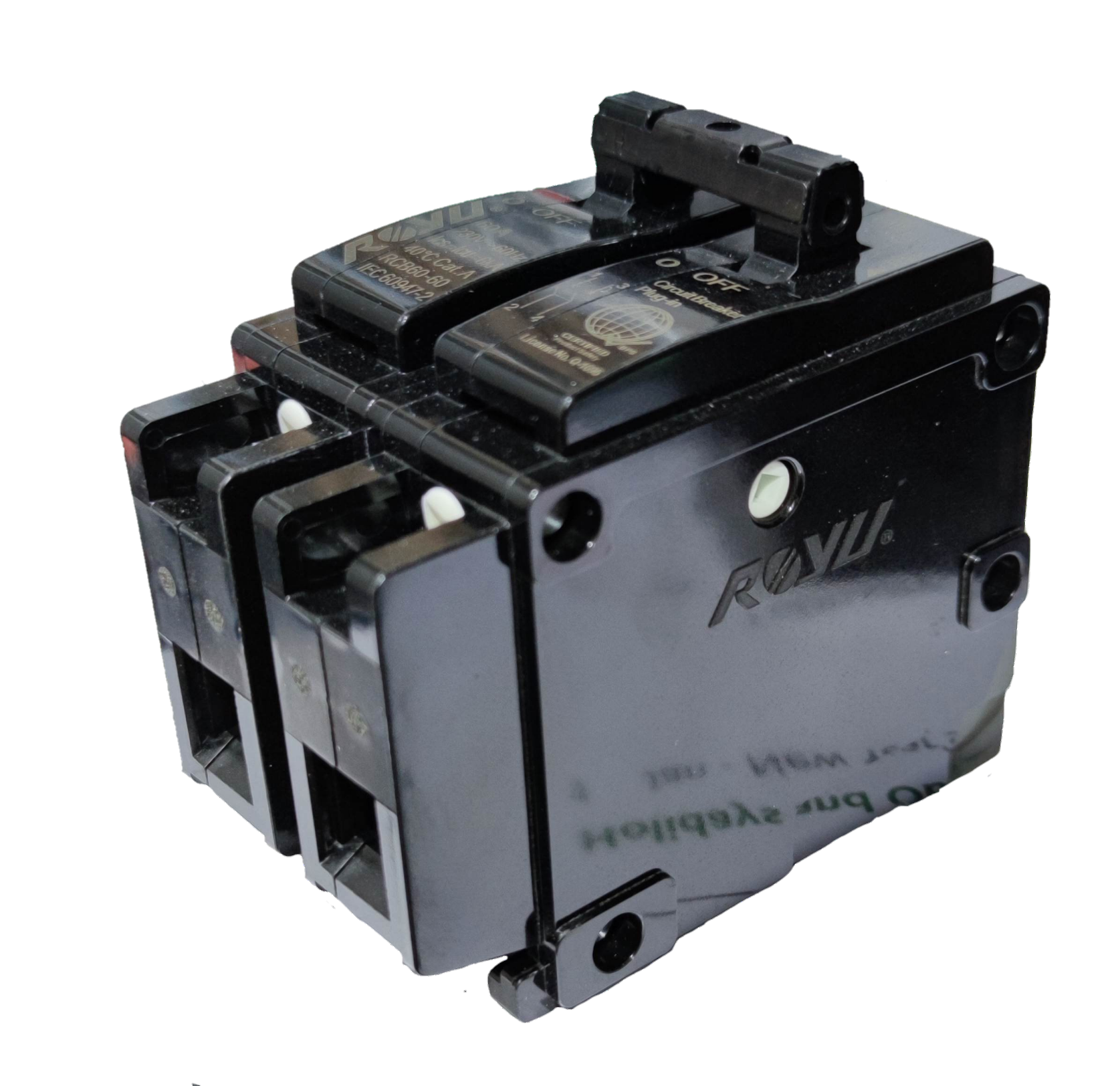 Royu 60 amp plug in breaker 60A 220V with compact design for reliable electrical circuit protection