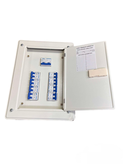 Royu & Koten Panel Board with 125A 2Pole Main electrical circuitry and parts white enclosure