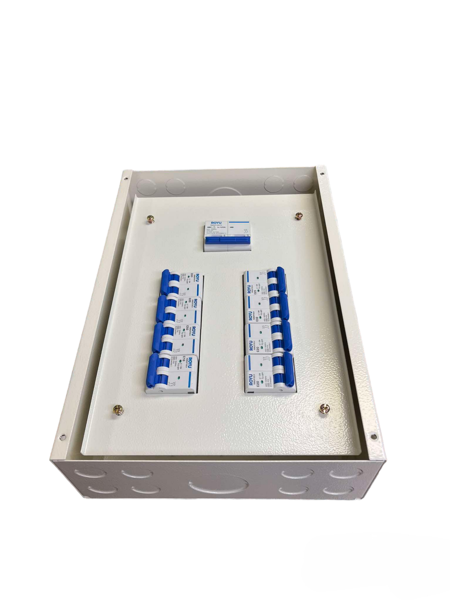 Panel Board with 125A 2Pole Main electrical circuitry part by Royu and Koten with multiple circuit breakers
