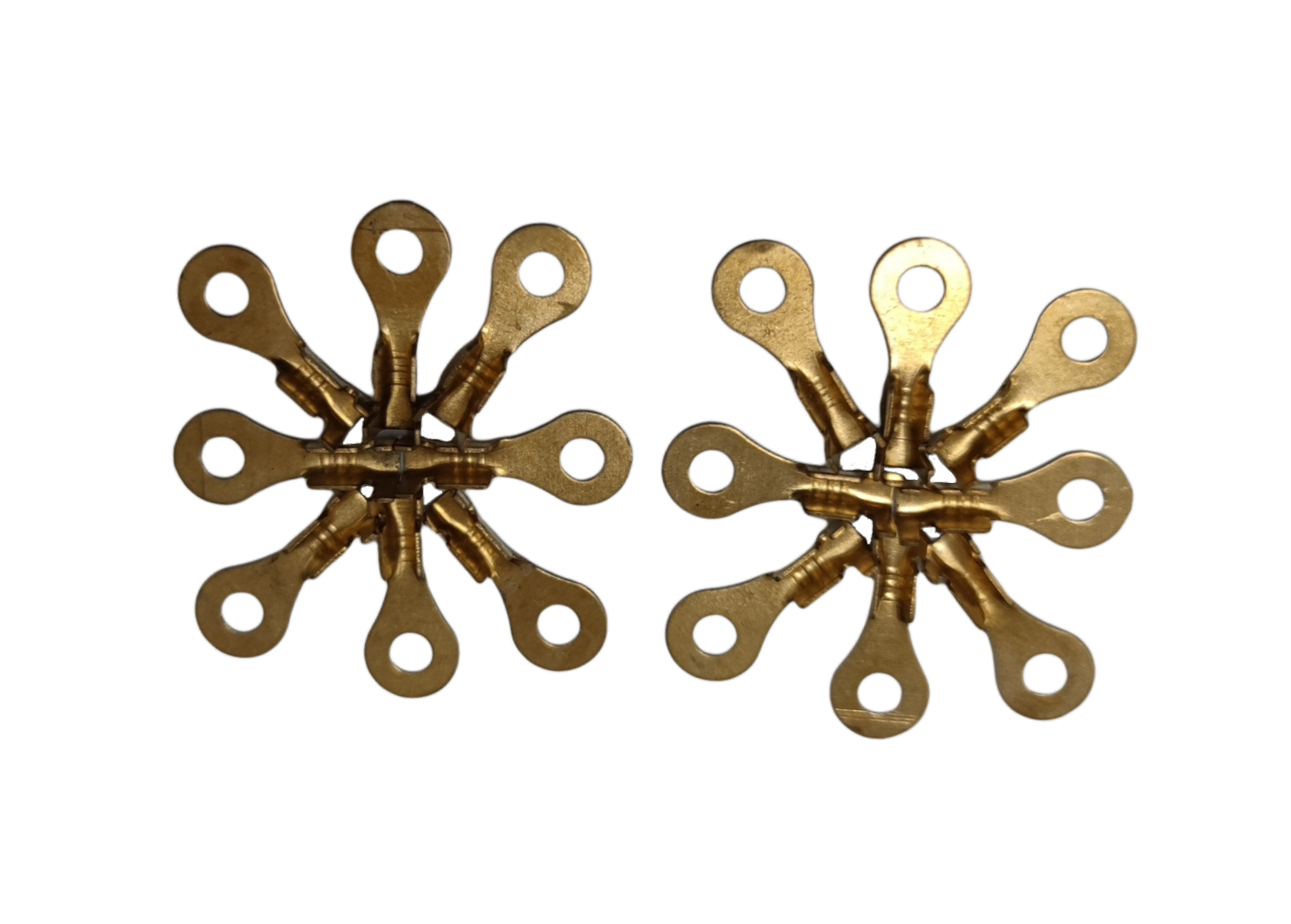 Gold round terminal lugs 4mm hole for secure electrical connections in various applications