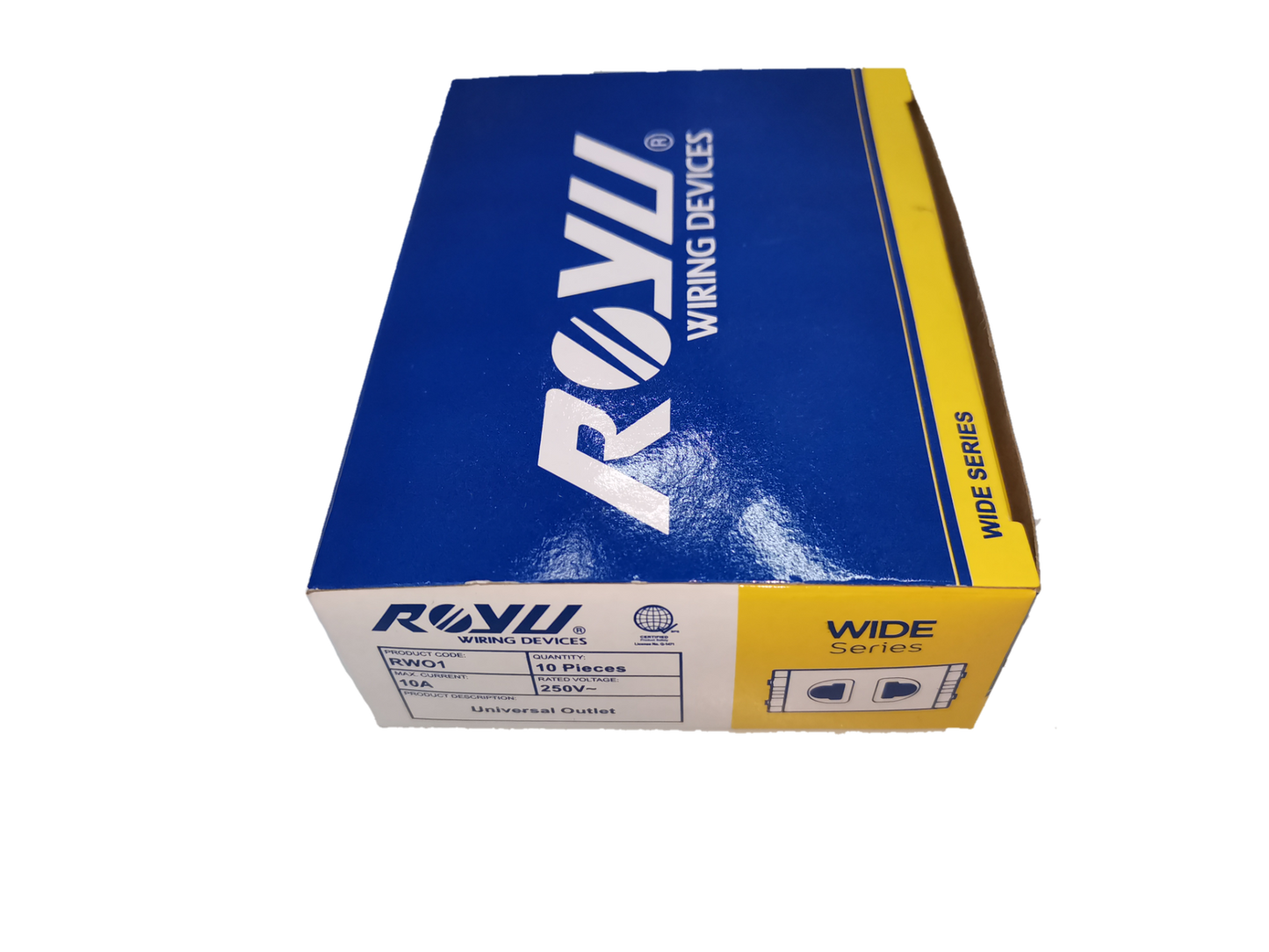 Royu Universal Outlet Receptacle 10A 250V packaging box for power points switches and plugs