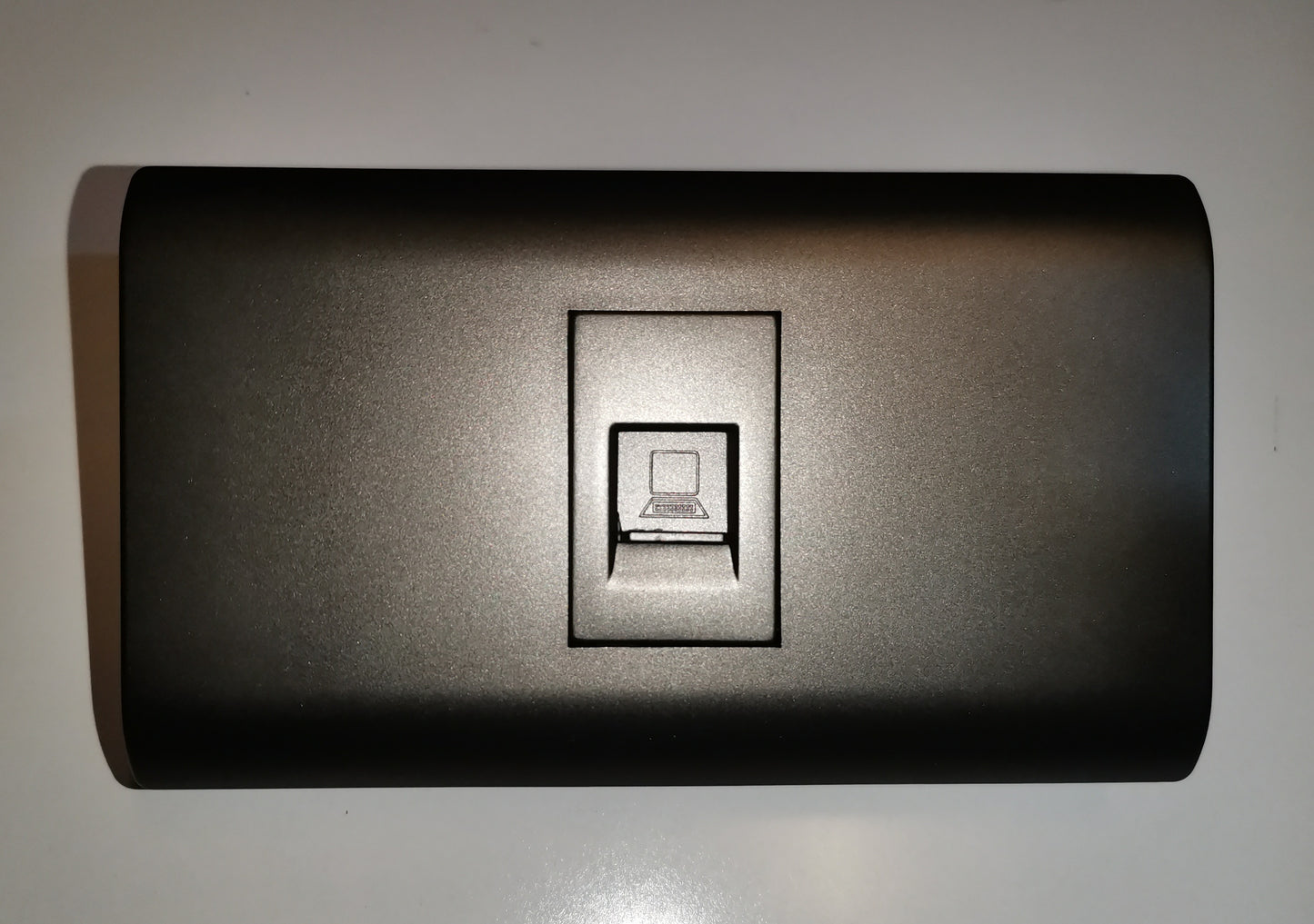 Royu 1 Gang LAN Outlet with Plate Dark Gray single RJ45 port wall plate with laptop icon matte finish