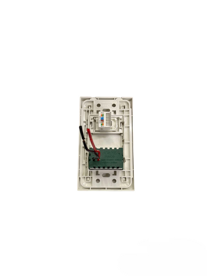 Royu USB 2 Port 2100mAh 5V and LAN Outlet wall plate back view showing internal wiring and PCB