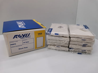 Royu white Blank Faceplate Cover Plate pack of 10 wall outlet blank plates stacked in box