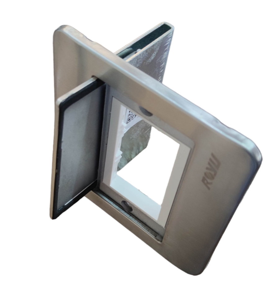 Royu stainless steel Floor Outlet Fixture For RWF50 with hinged cover and rectangular opening