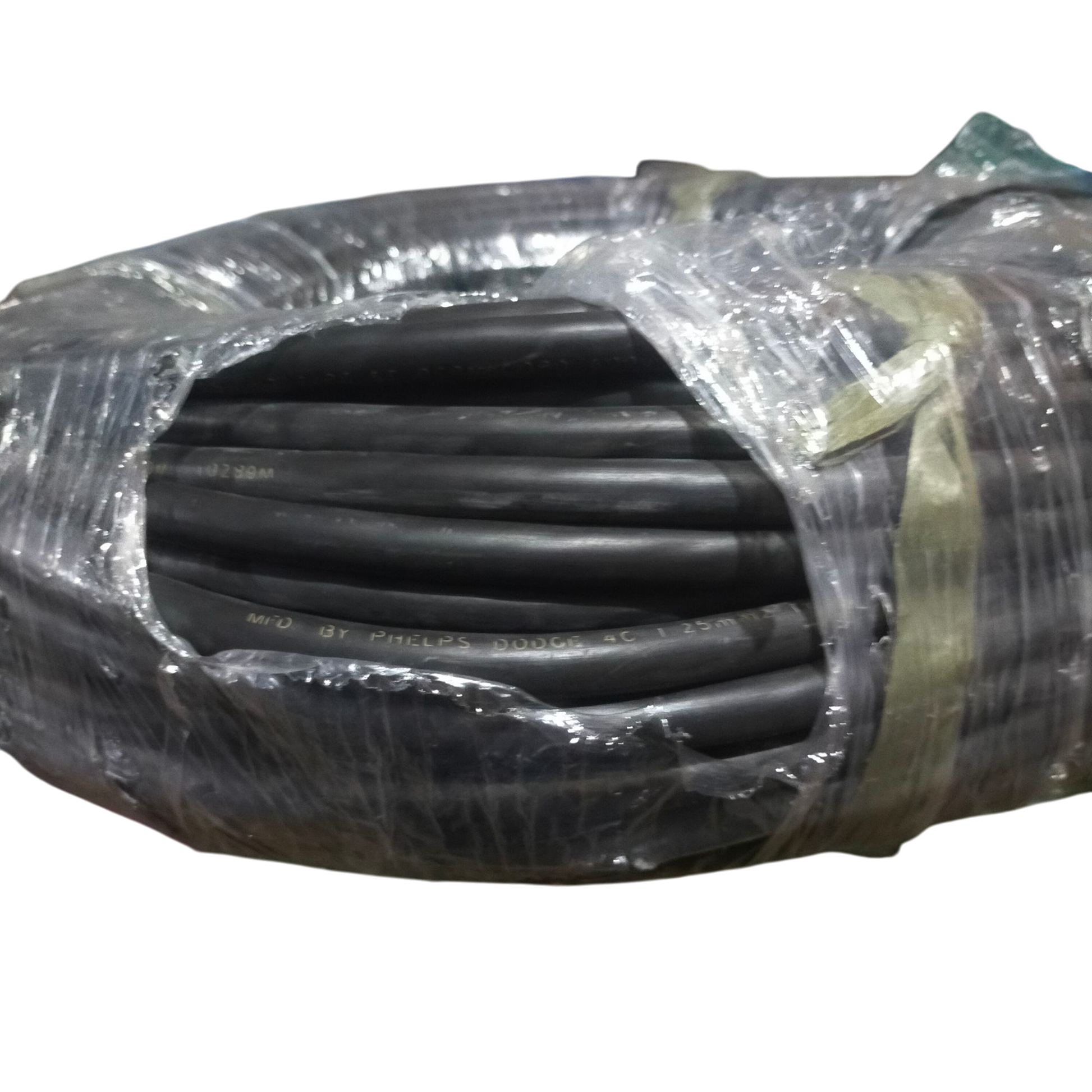 Phelps Dodge 1.25mm 4core royal cord black electrical wire coil wrapped in plastic