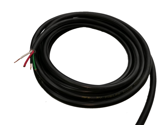 Phelps Dodge 1.25mm 4 core royal cord black electrical wire coil with exposed colored cores
