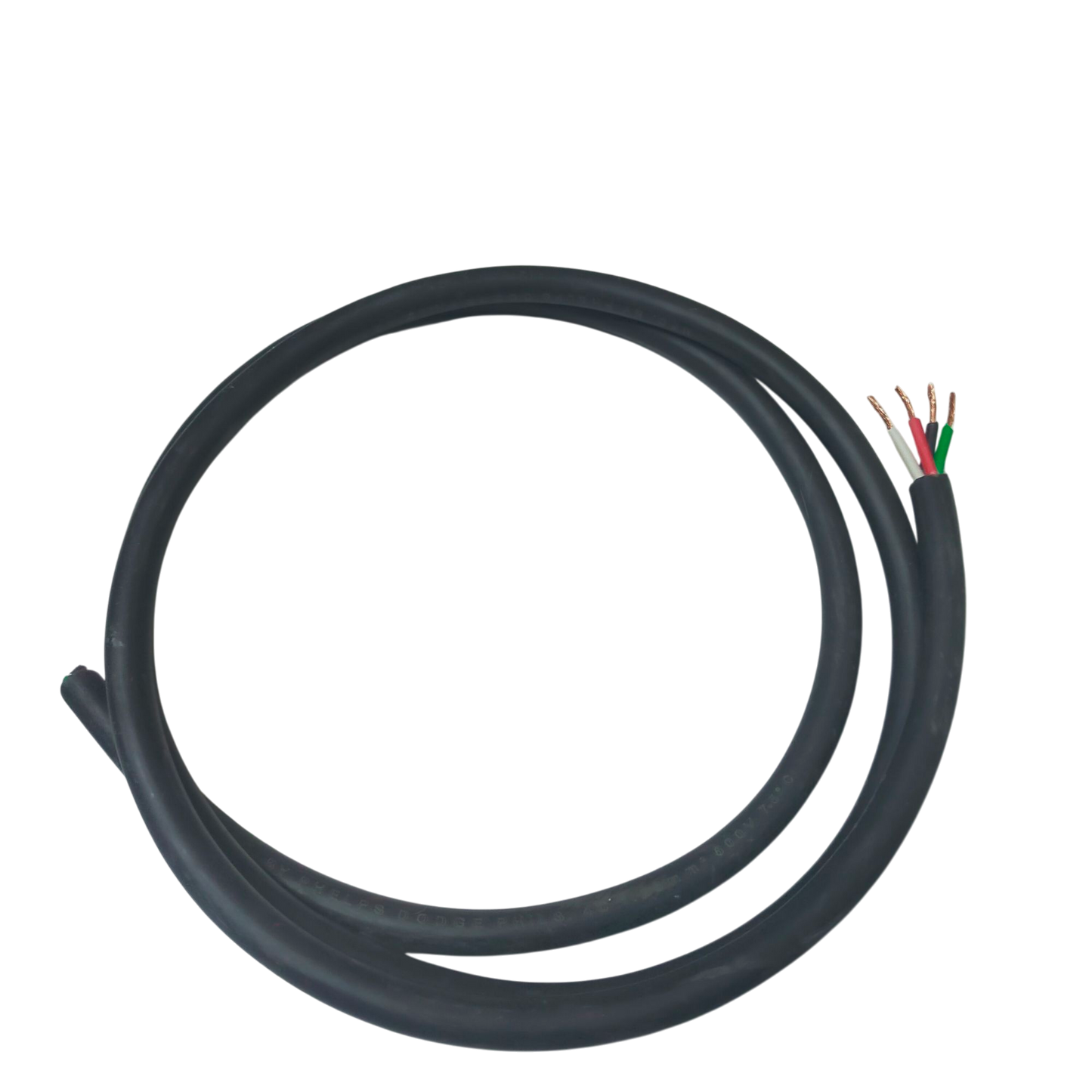 Phelps Dodge 1.25mm 4 core royal cord electrical wire with black insulation and exposed colored wires