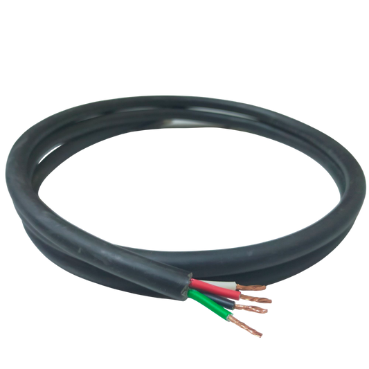 Phelps Dodge 1.25mm 4 core royal cord wire with exposed copper ends and black insulation