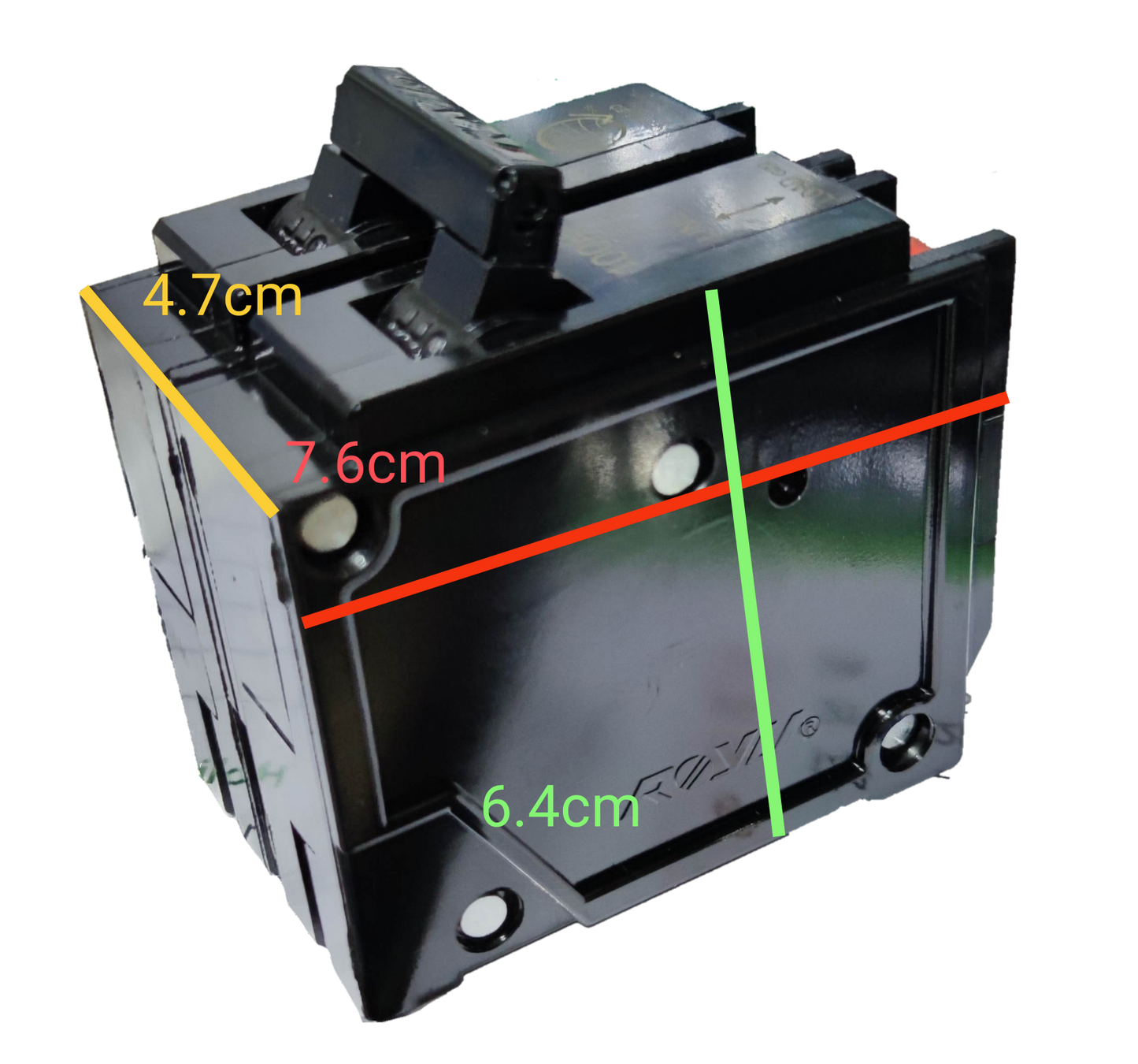 Royu 100A circuit breaker 2 pole 6KAIC 220V with compact design and clear dimensions for electrical use