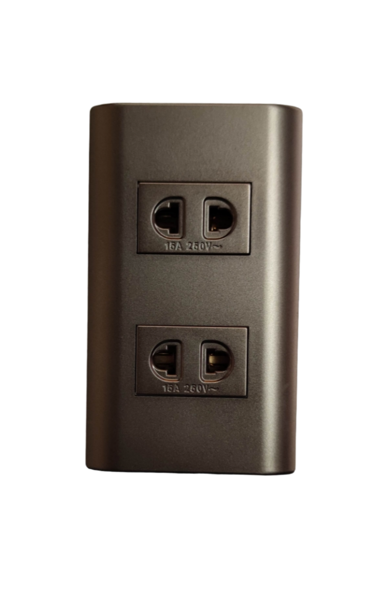 Royu 2 Gang Universal Outlet 15A 220V in sleek design for versatile electrical connections
