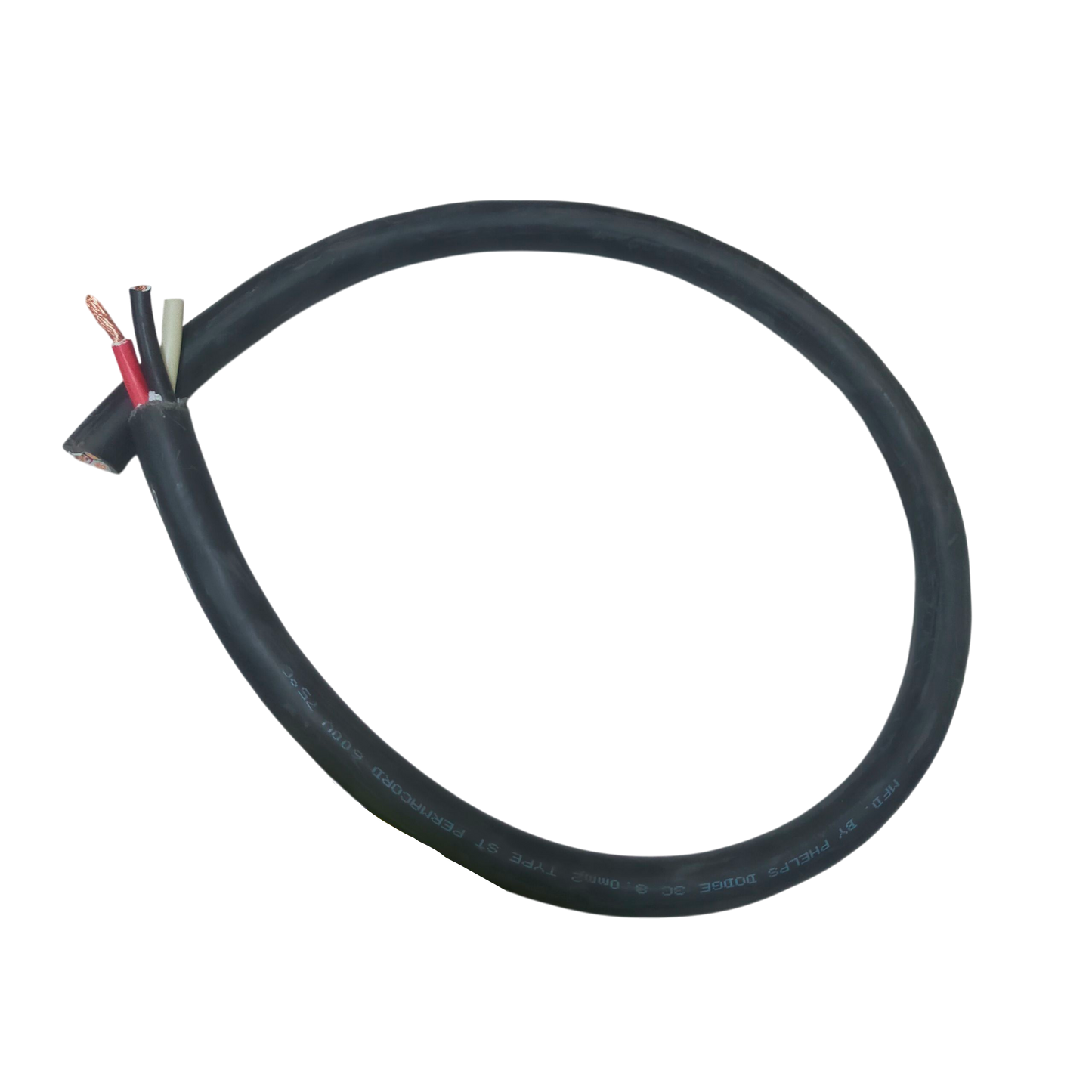 Phelps Dodge 8mm 3 core royal cord 5 meters black electrical wire with exposed copper conductors