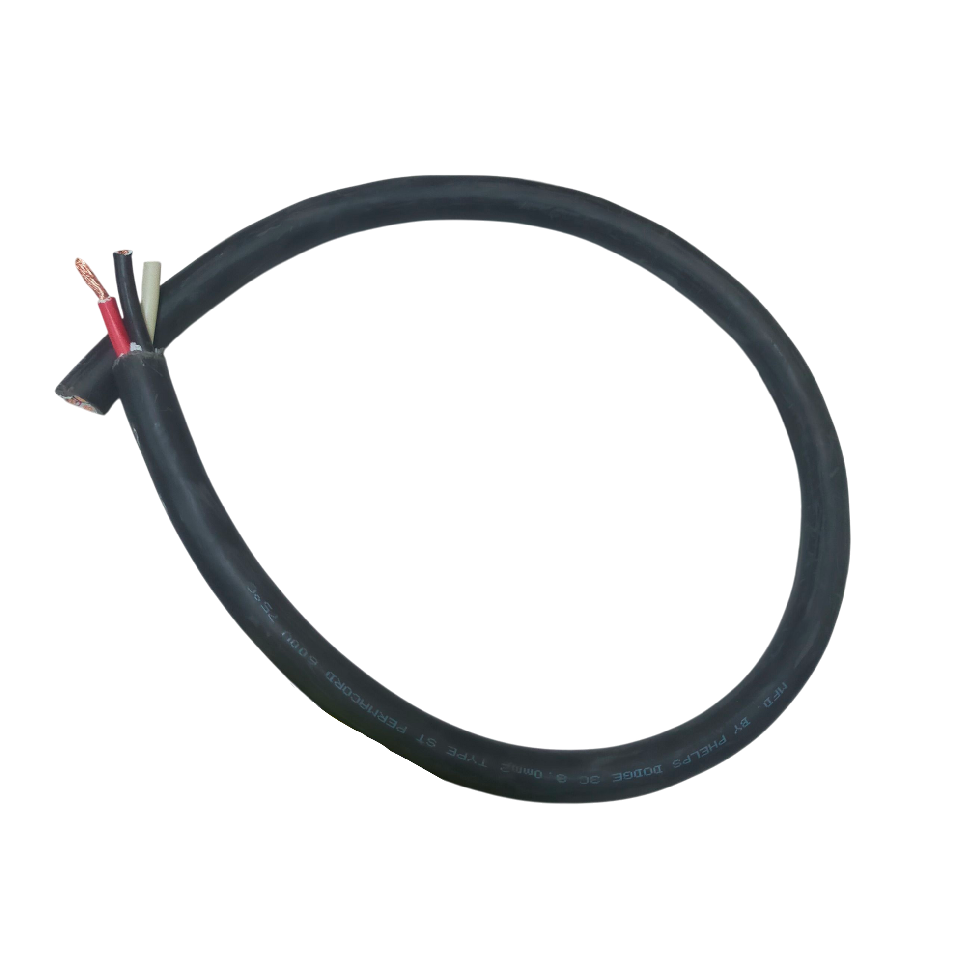 Phelps Dodge 8mm 3 core royal cord 5 meters black electrical wire with exposed copper conductors