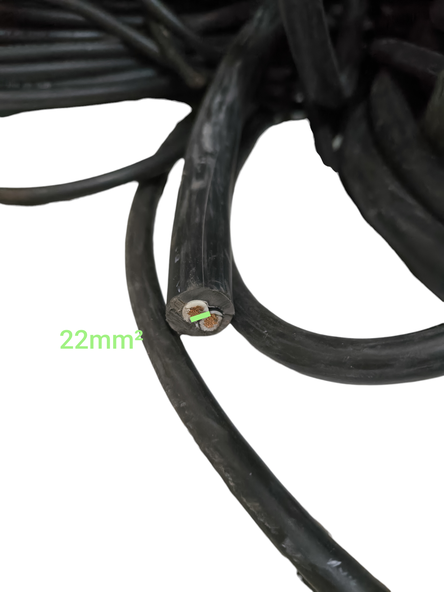 Phelps Dodge Royal Cord 22mm 2 core cable black electrical wire with visible copper core