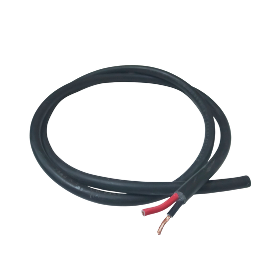 Phelps Dodge royal cord 3.5mm 2 core wire 50 meters with black insulation and exposed copper and red wires