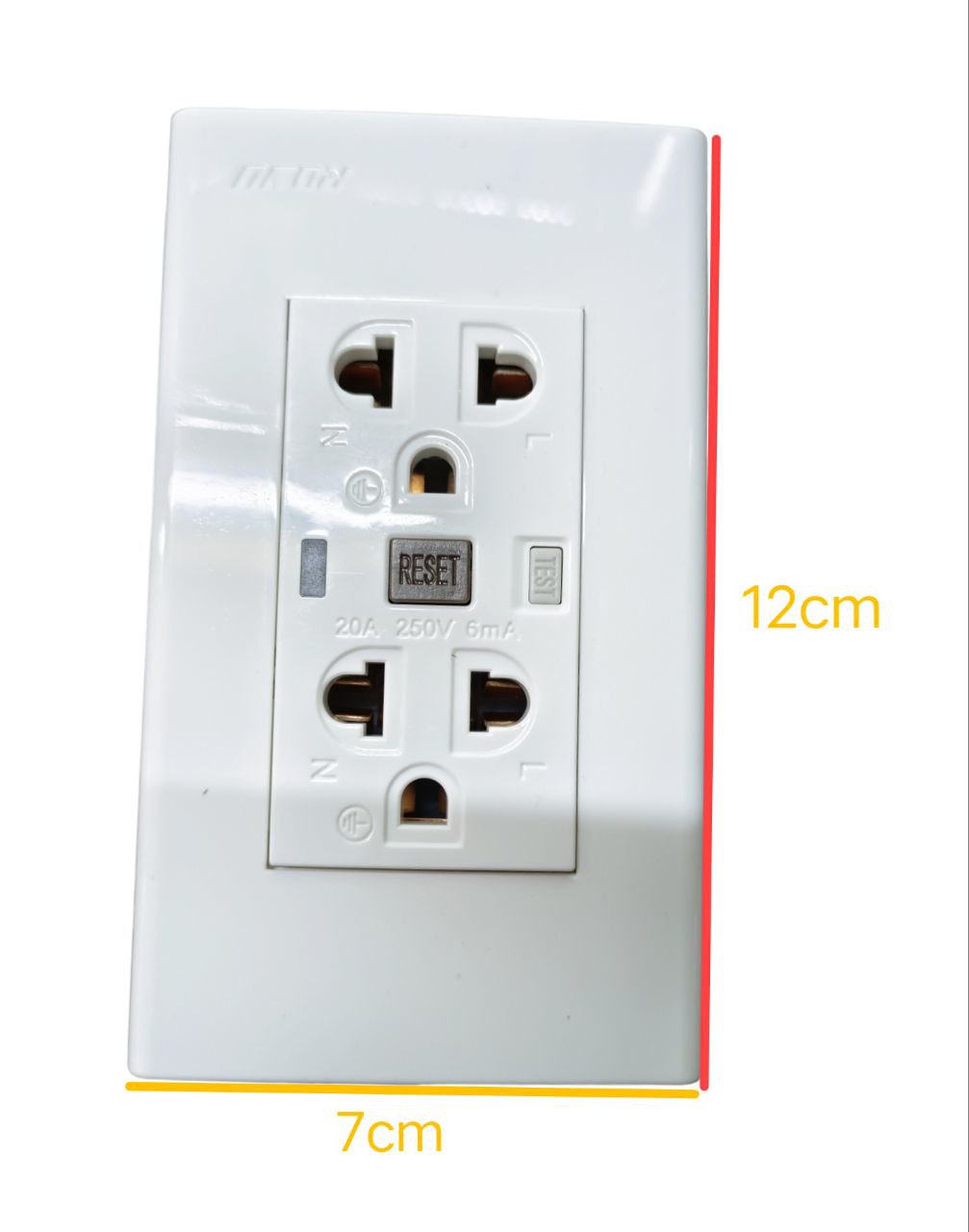 Royu GFCI Outlet 2 Gang with Ground 20A white electrical power outlet with reset button