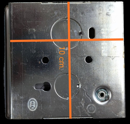 Metal mounting box for industrial 30A power outlet by Electx Electrical Supply with 10 cm measurement