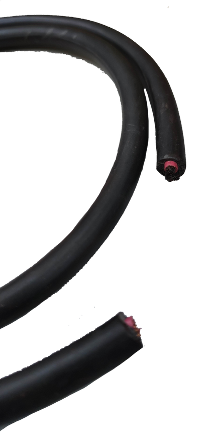 Phelps Dodge royal perma cord 8mm 2 core black insulated wire with exposed copper ends