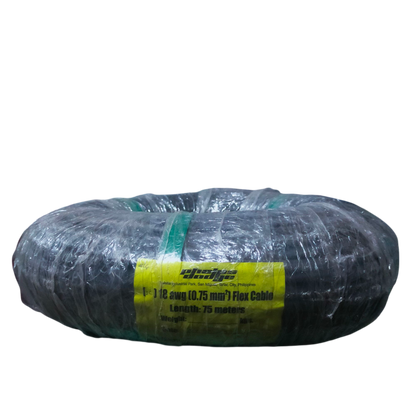 Phelps Dodge 0.75mm 3 core royal cord wire coil wrapped in clear plastic with yellow label