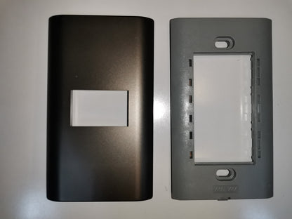 Royu 1 Gang Faceplate Dark Gray front decorative cover with matching gray plastic mounting frame