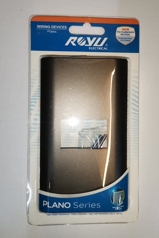 Royu 1 Gang Faceplate Dark Gray Plano Series packaged single gang switch plate