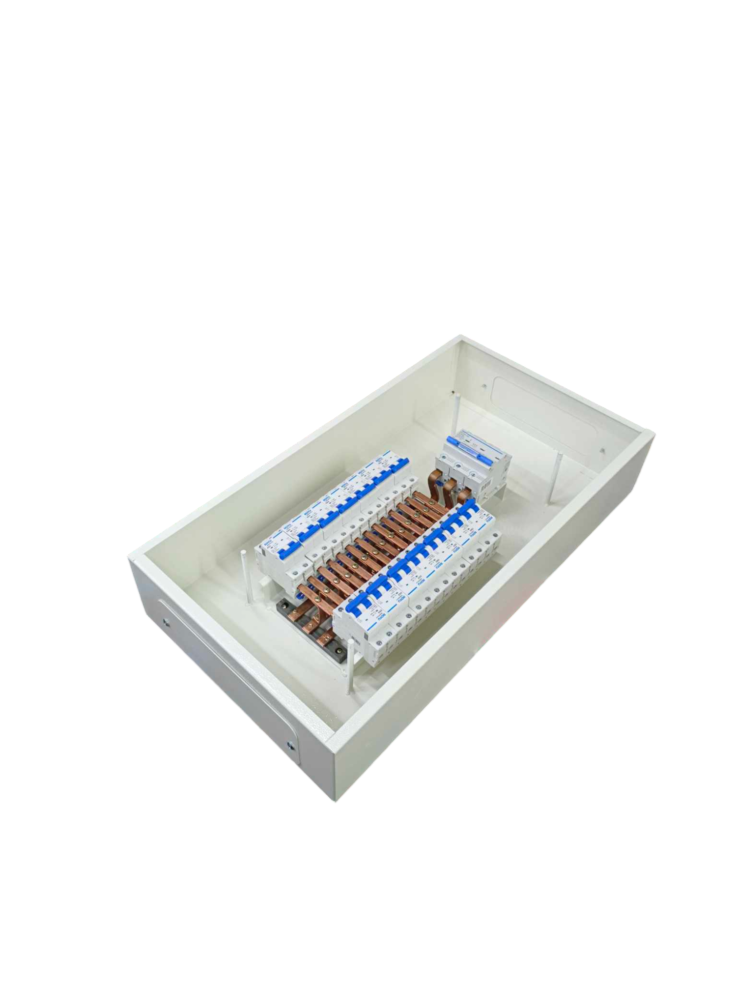 Chint Royu 14 branch panel board for sale with multiple circuit breakers in a white enclosure