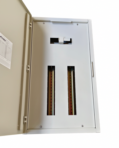 Royu 18 Branches Panel Board Only For Miniature electrical circuitry part with white metal enclosure and hinged door
