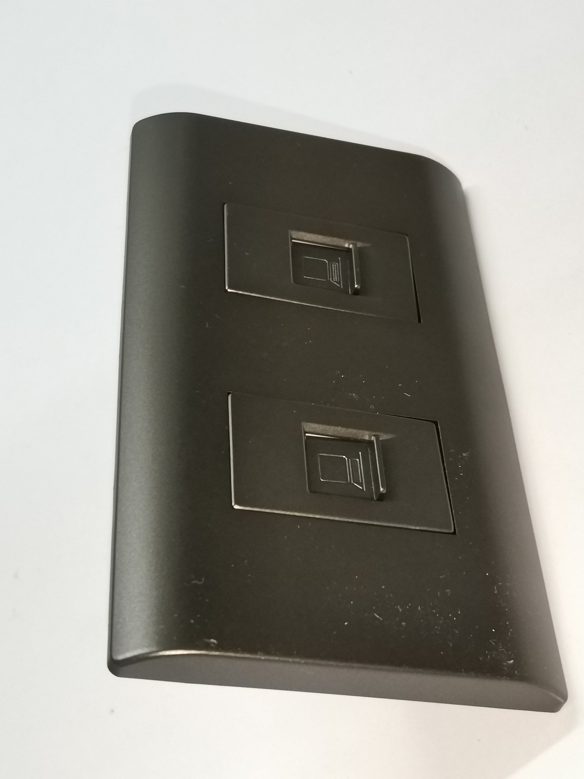 Royu 2 Gang LAN Outlet with Plate in black electrical circuitry part for network connections