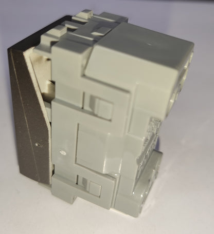 Royu 3 Way Switch Device Dark Gray modular electrical switch module with gray plastic body and dark gray faceplate