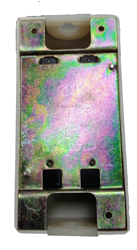 Royu 30 Ampere 2P Breaker with PVC Enclosure . metal mounting plate and white PVC housing for electrical circuits