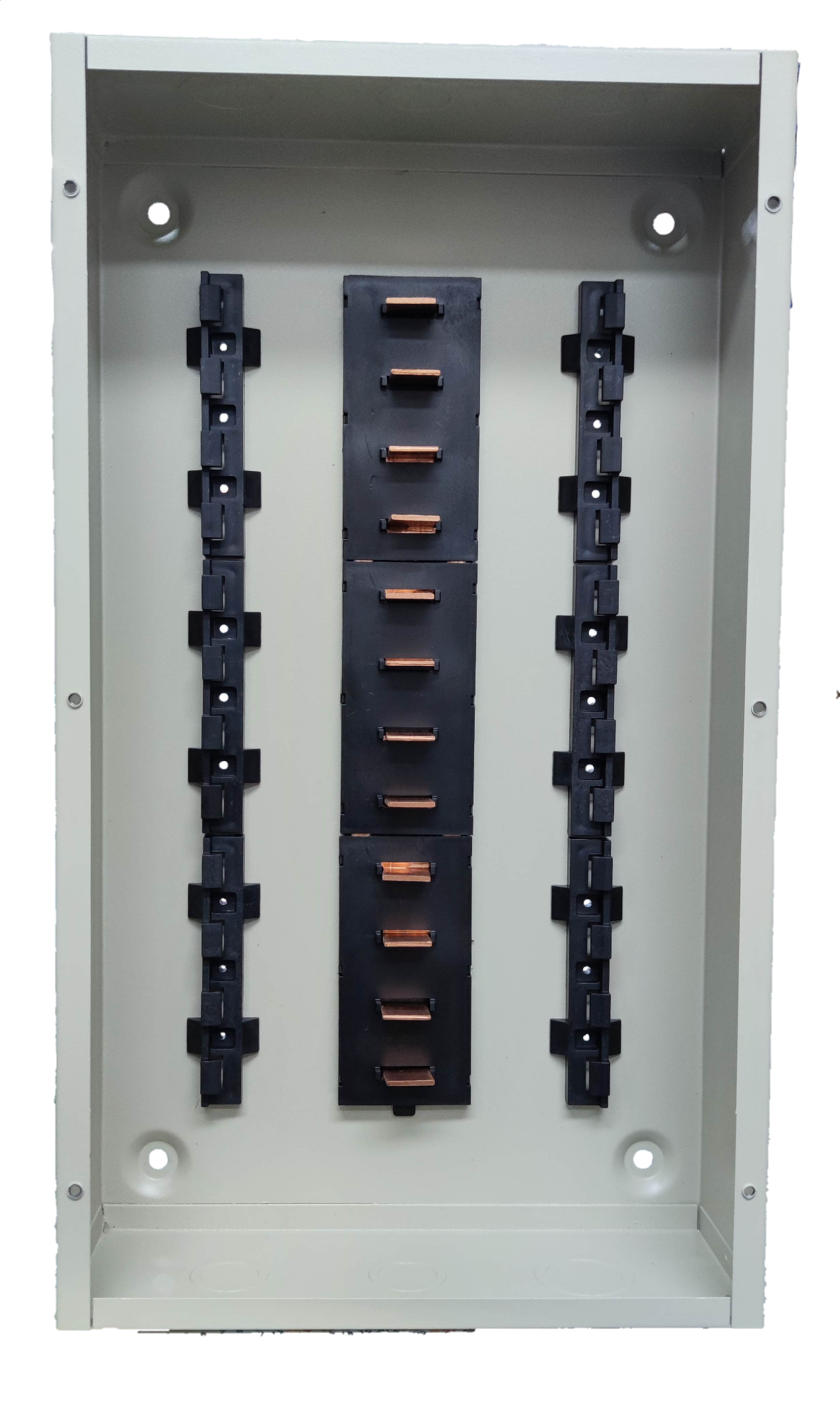 Royu 6x6 two pole plug in panel box with multiple circuit slots for electrical wiring