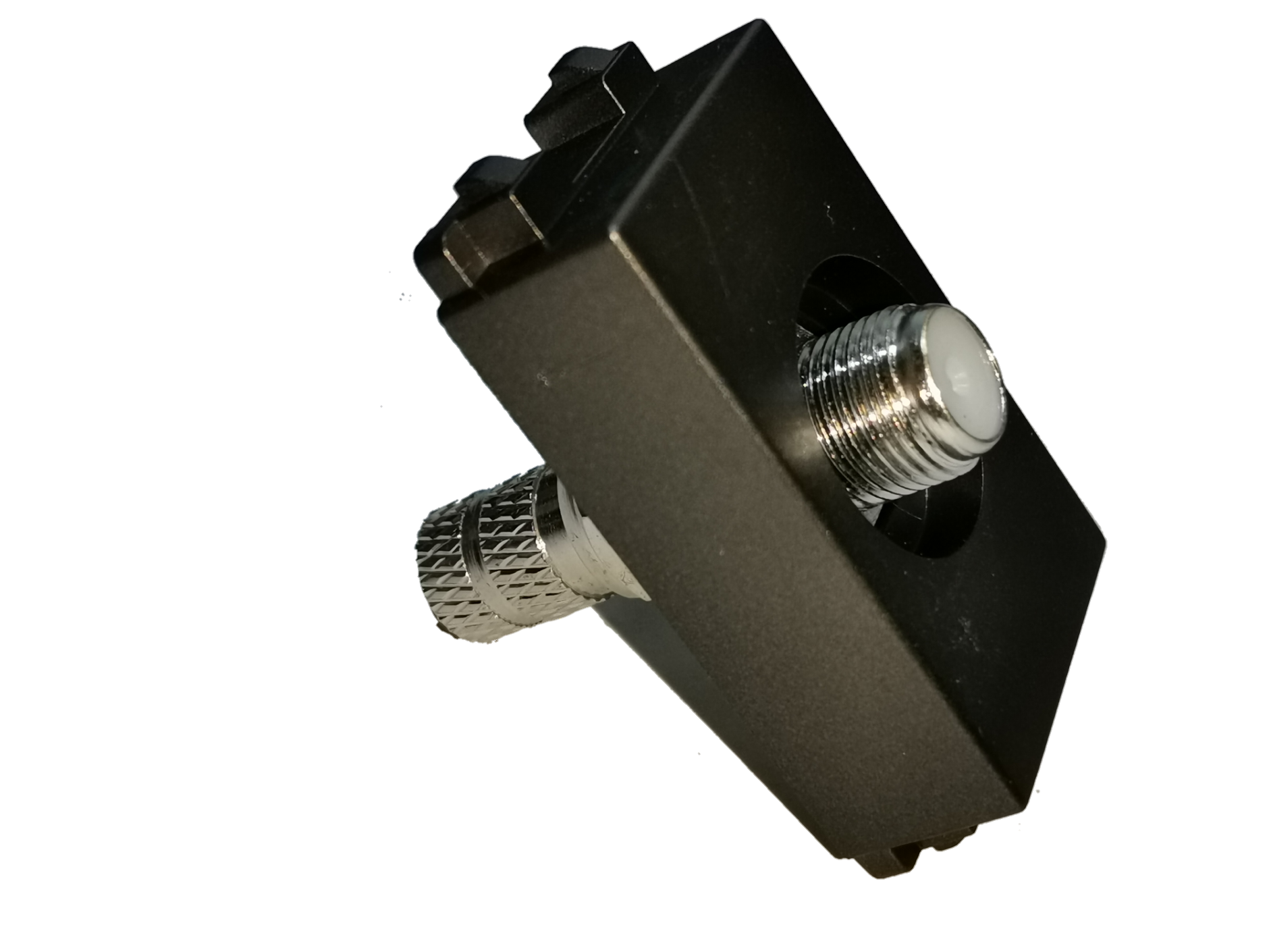 Cable TV Outlet Dark Gray Royu connector adapter with metal threaded fitting for Electx Electrical Supply