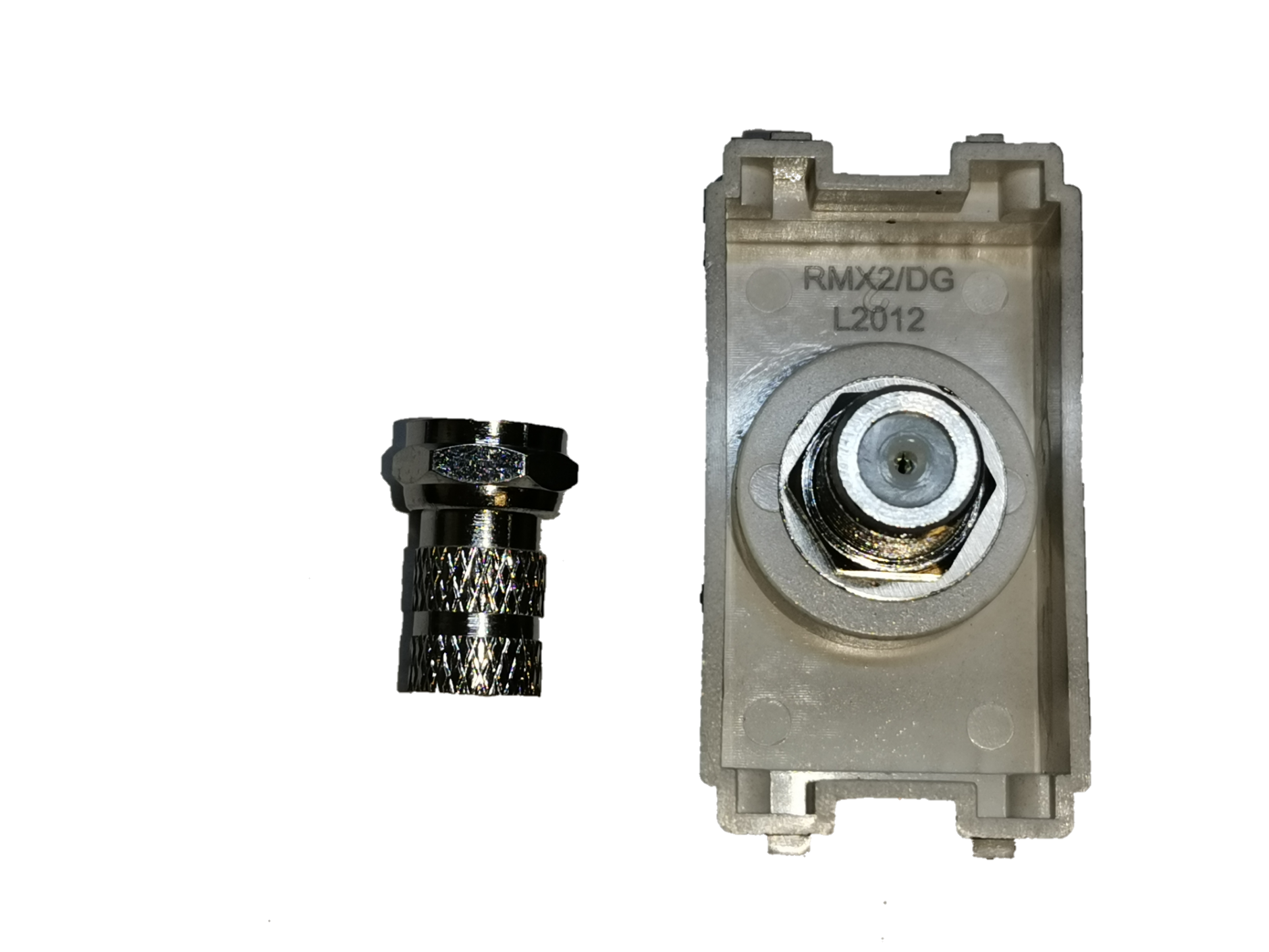 Electx Electrical Supply Cable TV Outlet Dark Gray Royu with metal connector adapter for TV signal