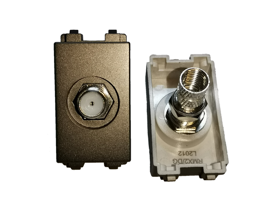 Electx Electrical Supply Cable TV Outlet Dark Gray Royu with coaxial connector and plastic housing