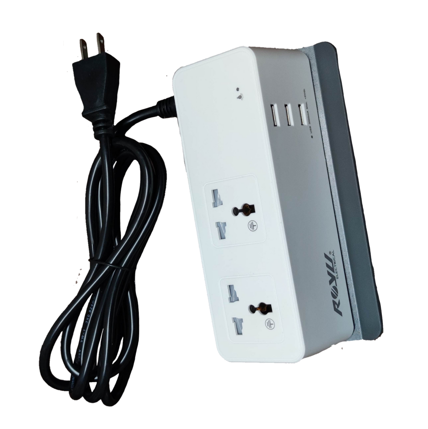 Royu Desk Extension Cord with 2 Gang power outlets and USB ports for multiple device charging