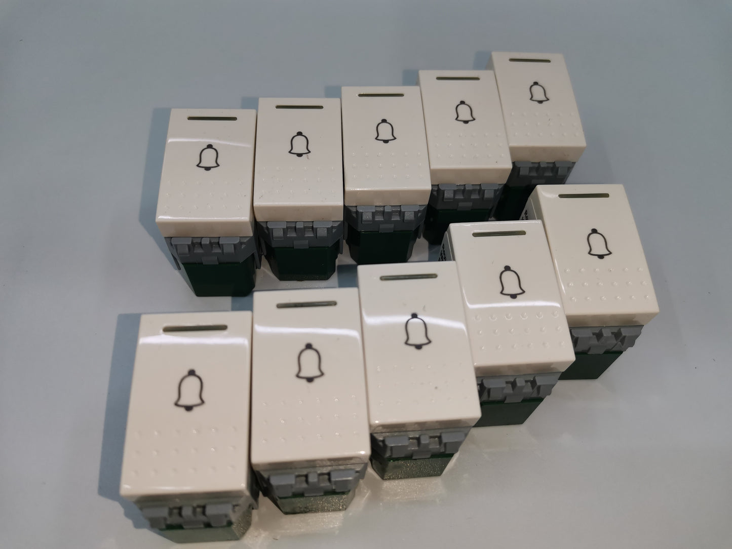 Royu Doorbell Switch RWS4 10pcs white plastic doorbell switches with bell icon for home use