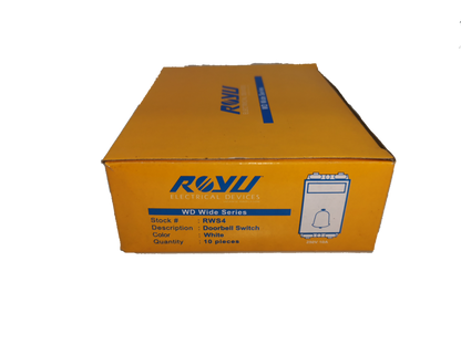 Royu Doorbell Switch RWS4 10pcs white electrical doorbell switches in yellow packaging box