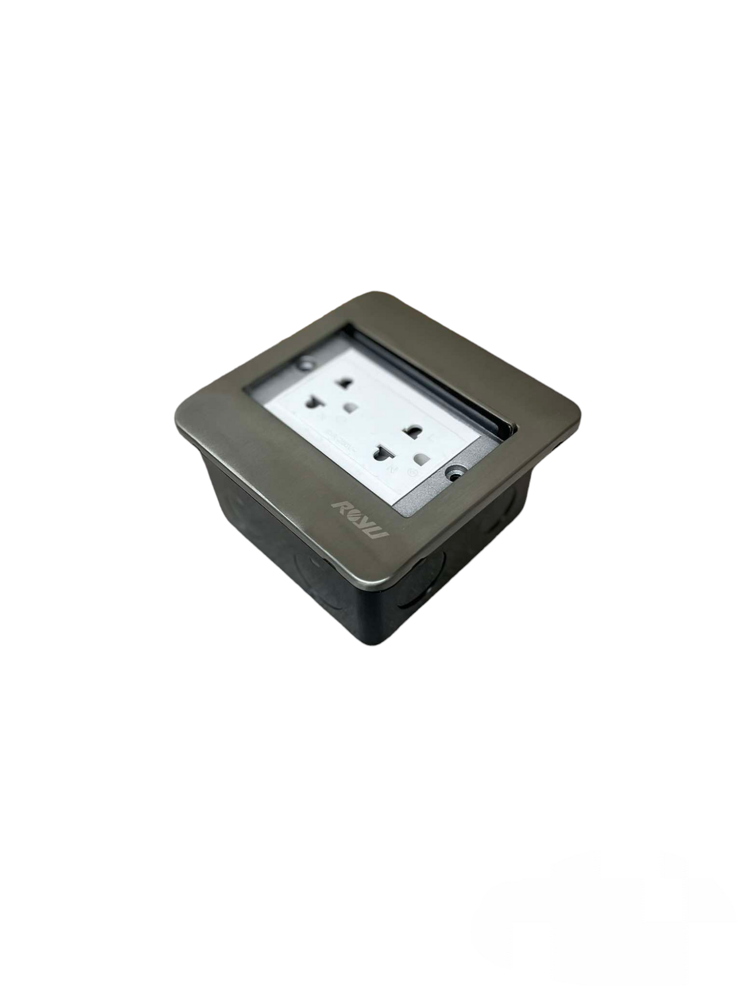 Royu Duplex Universal Outlet with Ground 16A in black and white with protective cover
