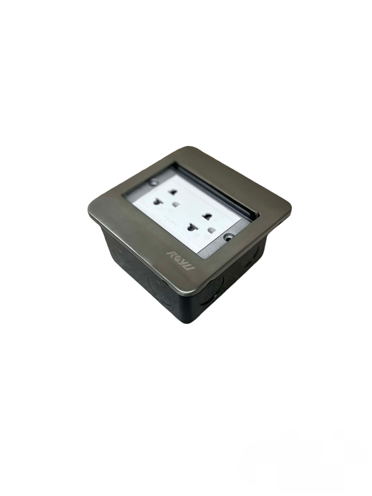 Royu Duplex Universal Outlet with Ground 16A in black and white with protective cover