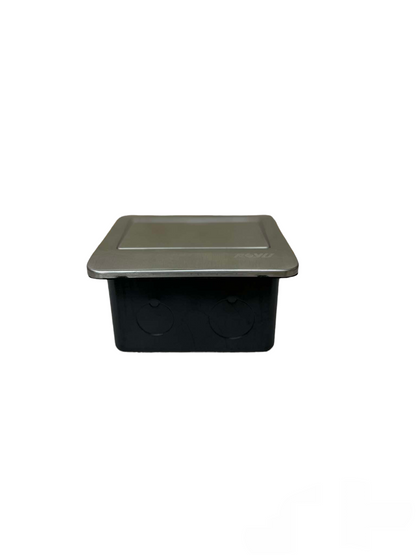 Royu Duplex Universal Outlet with Ground 16A featuring a sleek silver cover and black base