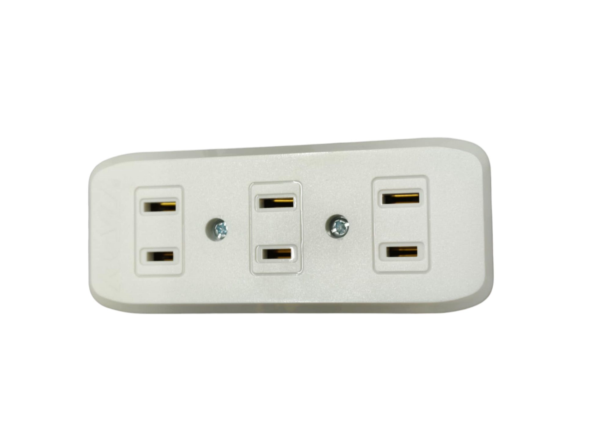Royu 3 gang flat pin outlet white surface mount triple socket power point with visible screws