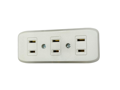 Royu 3 gang flat pin outlet white surface mount triple socket power point with visible screws