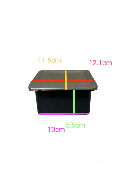 Royu Floor Outlet 2 Port USB Outlet 2100mAh with square stainless steel cover and black base